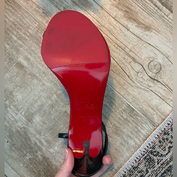 Christian Louboutin Heels - Rosalie Sandals - Leather & PVC Black - Picture 12 of 12